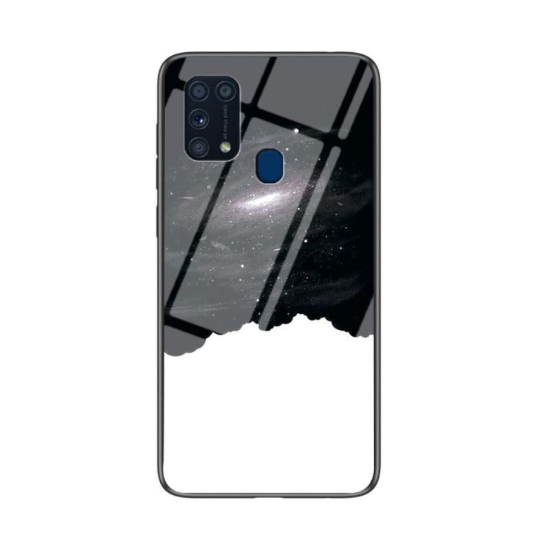 Cover Samsung Galaxy M31 Sort Mobilcover Skønhedshærdet Glas