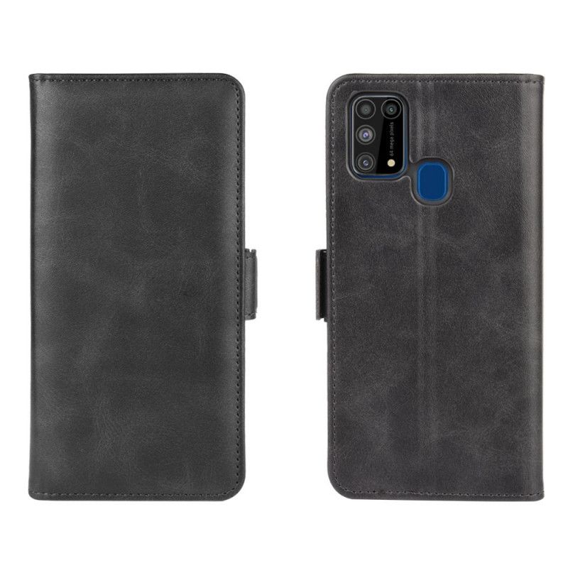 Flip Cover Læder for Samsung Galaxy M31 Sort Dobbelt Flap