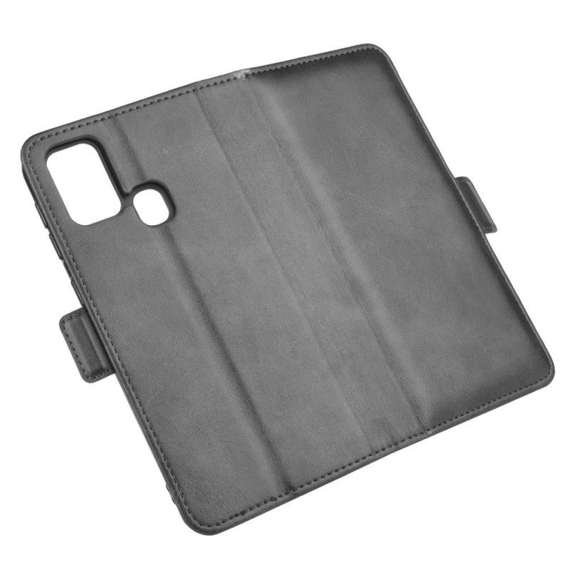 Flip Cover Læder for Samsung Galaxy M31 Sort Dobbelt Flap