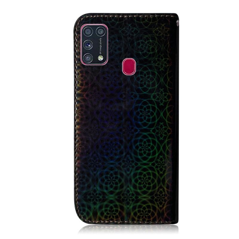 Flip Cover Læder for Samsung Galaxy M31 Sort Ren Farve