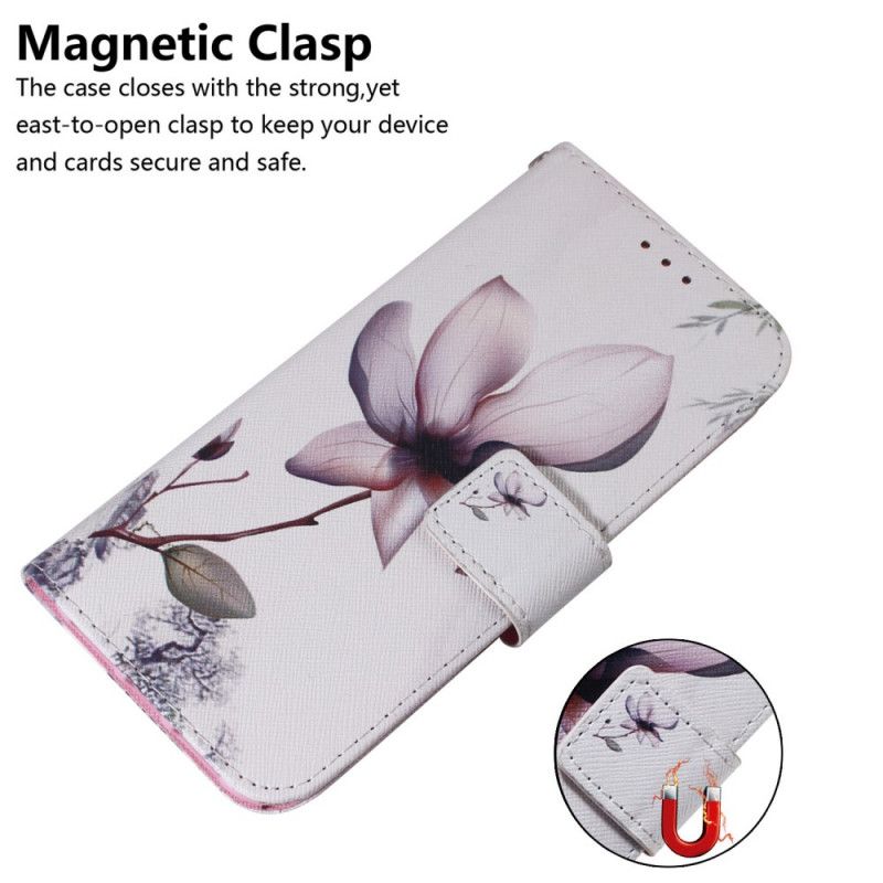 Flip Cover Læder Samsung Galaxy M31 Gammel Rosenblomst