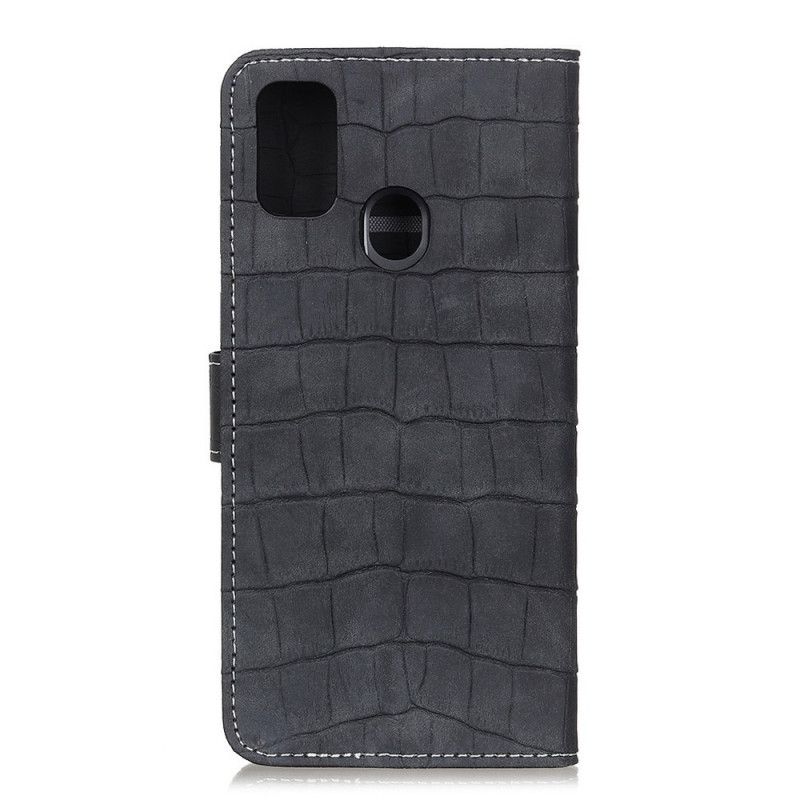 Flip Cover Læder Samsung Galaxy M31 Sort Krokodillekraft