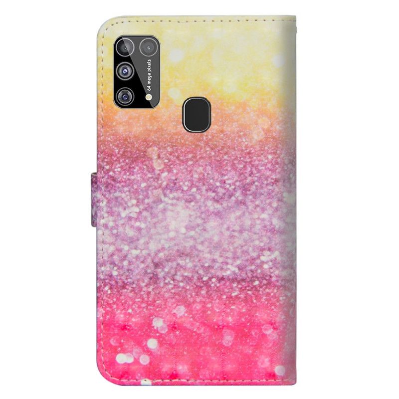 Flip Cover Samsung Galaxy M31 Gradient Magenta Glitter