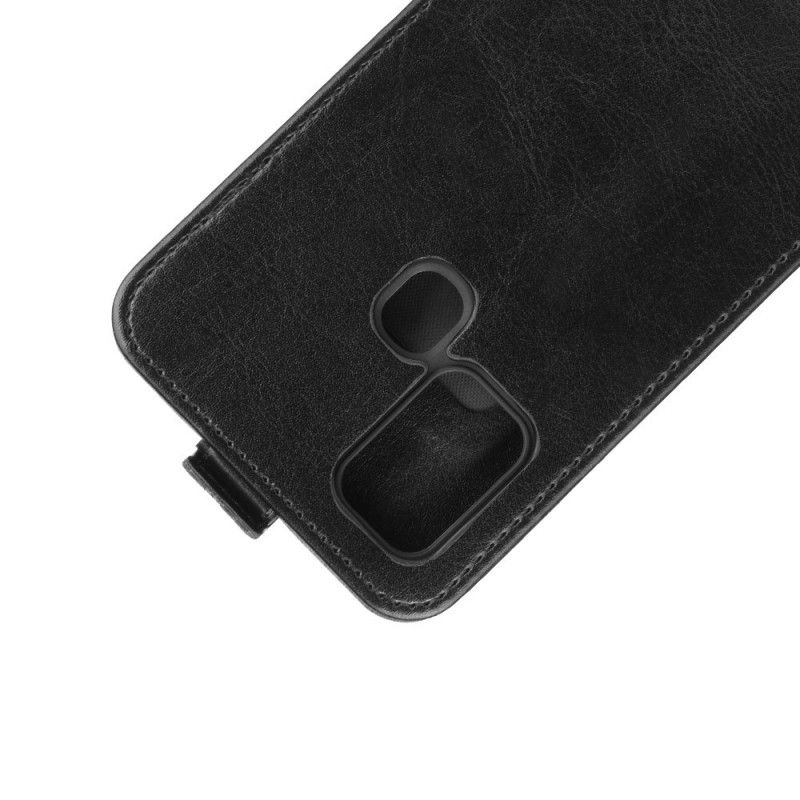 Flip Cover Samsung Galaxy M31 Sort Foldning Af Lædereffekt