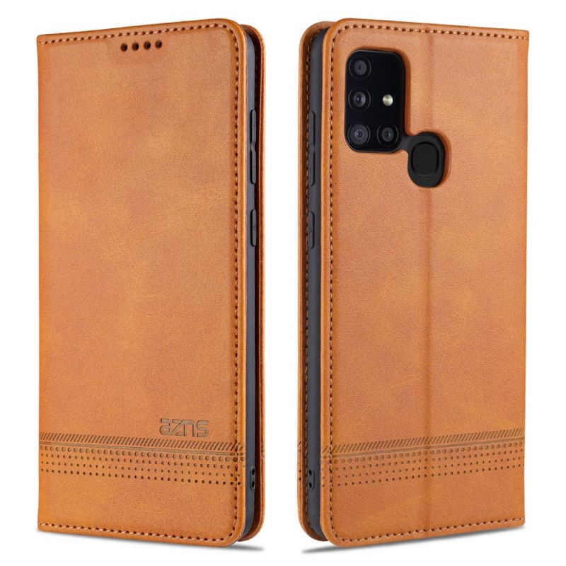 Læder Cover Samsung Galaxy M31 Sort Azns Læder Stil Beskyttelse