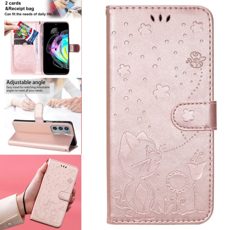 Flip Cover Motorola Edge 20 Cat And Bee Thong