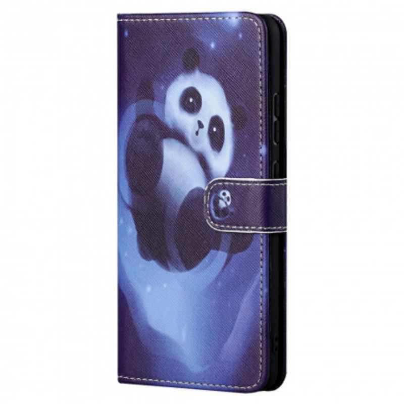 Flip Cover Motorola Edge 20 Panda Space Strappy