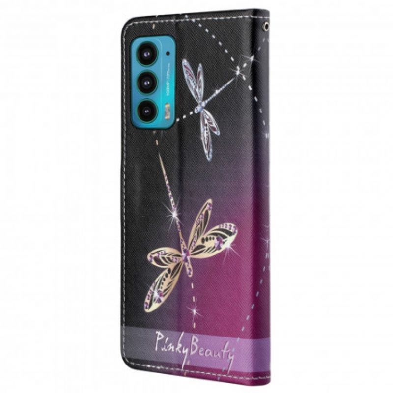 Flip Cover Motorola Edge 20 Strappy Dragonflies