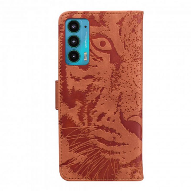 Flip Cover Motorola Edge 20 Tiger Face Print