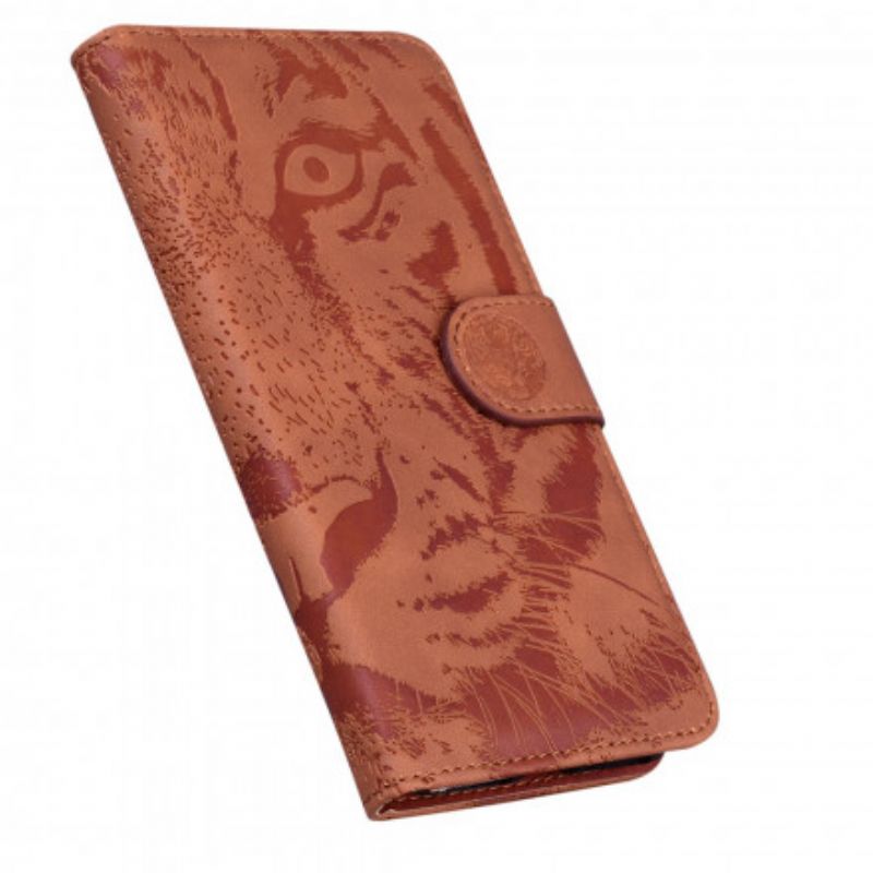 Flip Cover Motorola Edge 20 Tiger Face Print