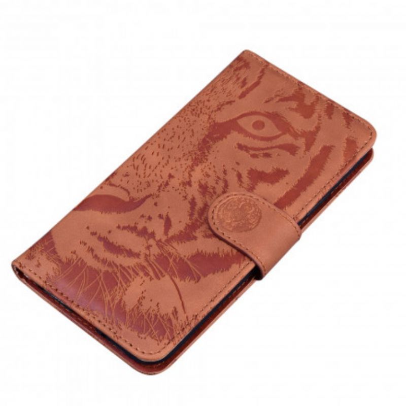 Flip Cover Motorola Edge 20 Tiger Face Print