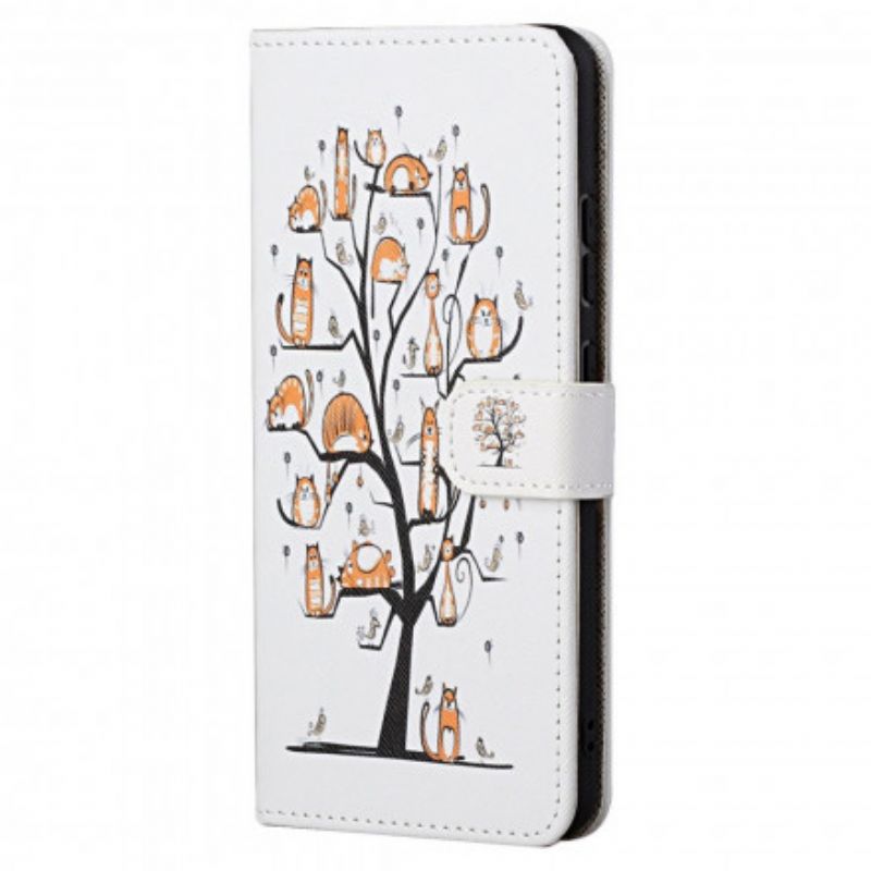 Flip Cover Til Motorola Edge 20 Funky Cats Strappy