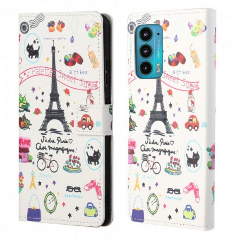 Flip Cover Til Motorola Edge 20 Jeg Elsker Paris