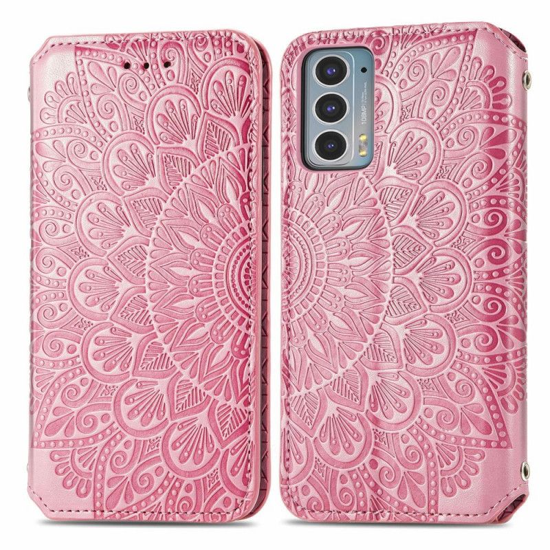 Læder Cover Motorola Edge 20 Telefon Etui Flip Mandala