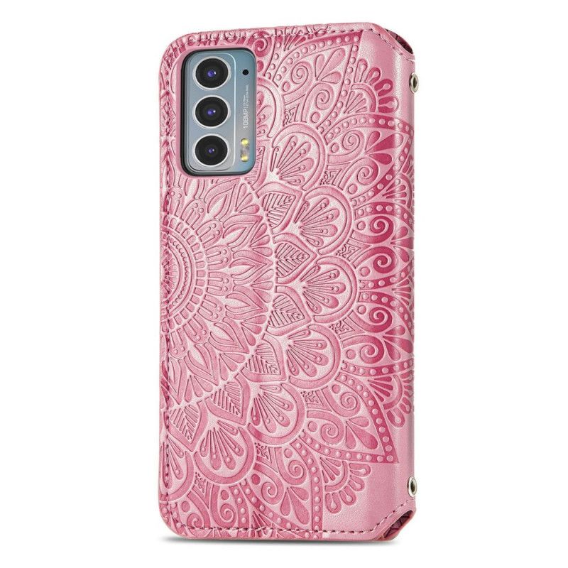 Læder Cover Motorola Edge 20 Telefon Etui Flip Mandala