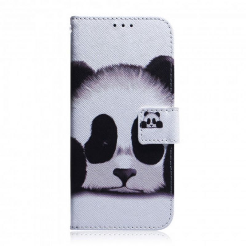 Læder Cover Motorola Edge 20 Telefon Etui Panda Face