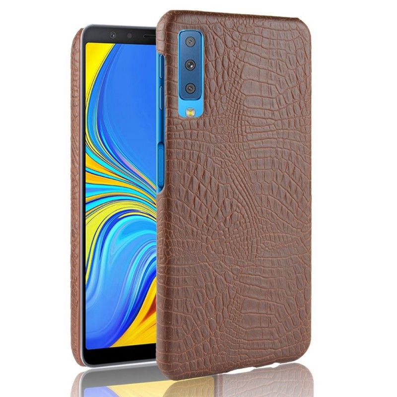 Cover for Samsung Galaxy A7 Sort Krokodillehudeffekt