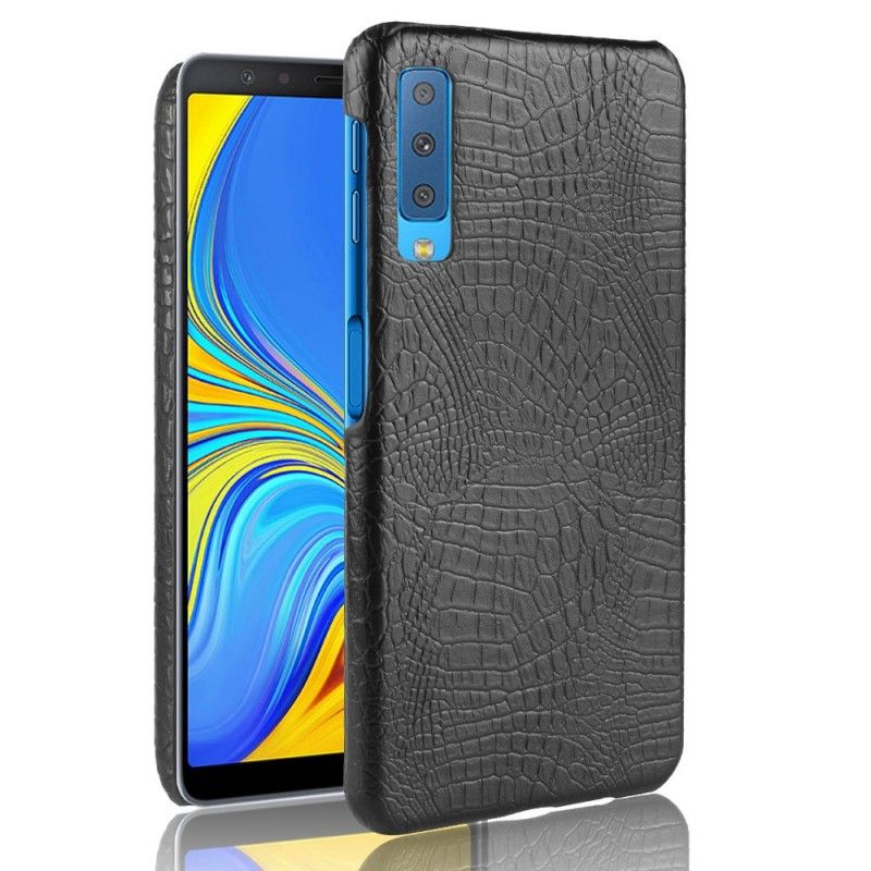 Cover for Samsung Galaxy A7 Sort Krokodillehudeffekt