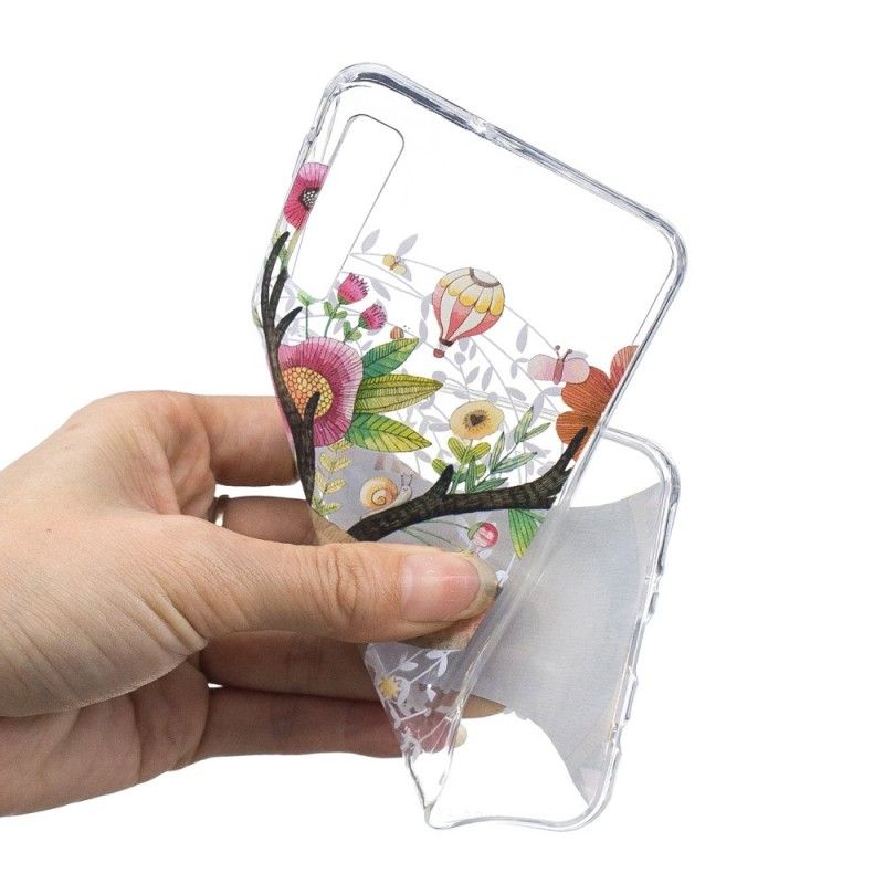 Cover Samsung Galaxy A7 Gennemsigtig Blomsterhjorte