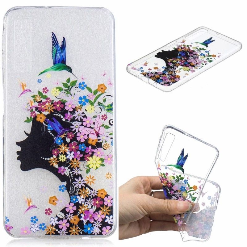 Cover Samsung Galaxy A7 Gennemsigtig Blomsterpige Beskyttelse