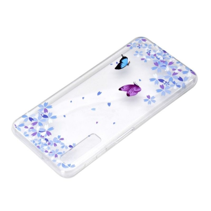 Cover Samsung Galaxy A7 Gennemsigtige Sommerfugle Og Blomster Beskyttelse