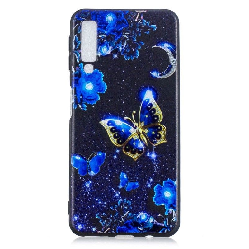 Cover Samsung Galaxy A7 Gylden Sommerfugl Beskyttelse