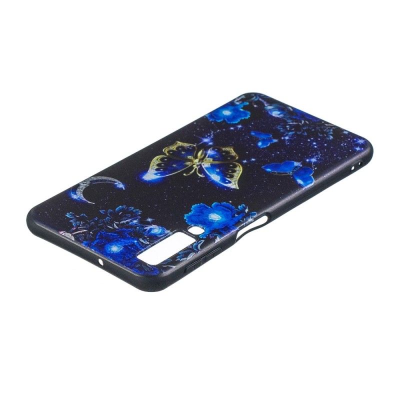 Cover Samsung Galaxy A7 Gylden Sommerfugl Beskyttelse