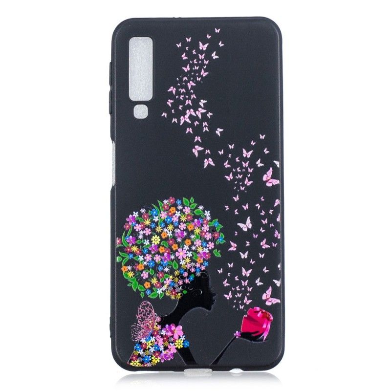 Cover Samsung Galaxy A7 Kvinde Med Et Blomstret Hoved