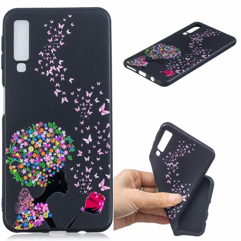 Cover Samsung Galaxy A7 Kvinde Med Et Blomstret Hoved