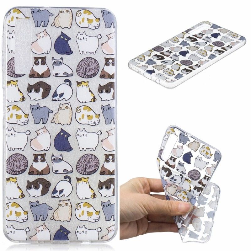 Cover Samsung Galaxy A7 Mobilcover Gennemsigtige Flere Katte