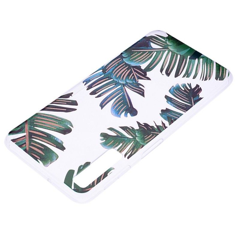 Cover Samsung Galaxy A7 Mobilcover Gennemsigtige Grønne Blade