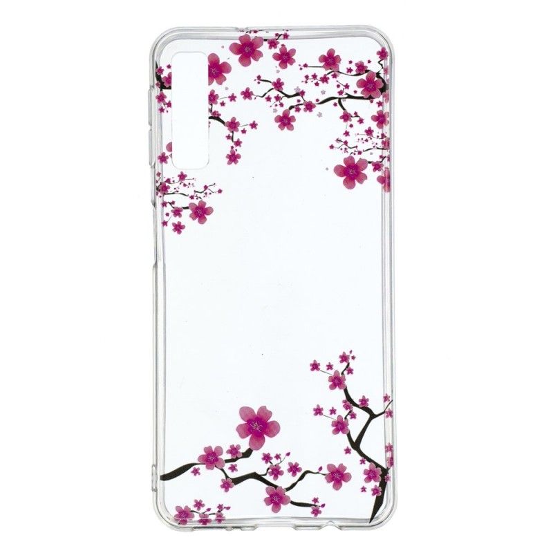 Cover Samsung Galaxy A7 Mobilcover Gennemsigtigt Blomstrende Træ