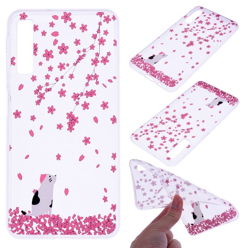 Cover Samsung Galaxy A7 Regn Af Blomster Og Kat