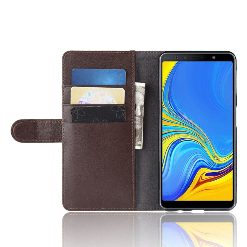 Flip Cover Læder Samsung Galaxy A7 Sort Delt Læder Original