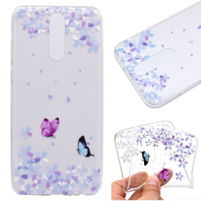 Cover Huawei Mate 10 Lite Gennemsigtige Sommerfugle Og Blomster Original