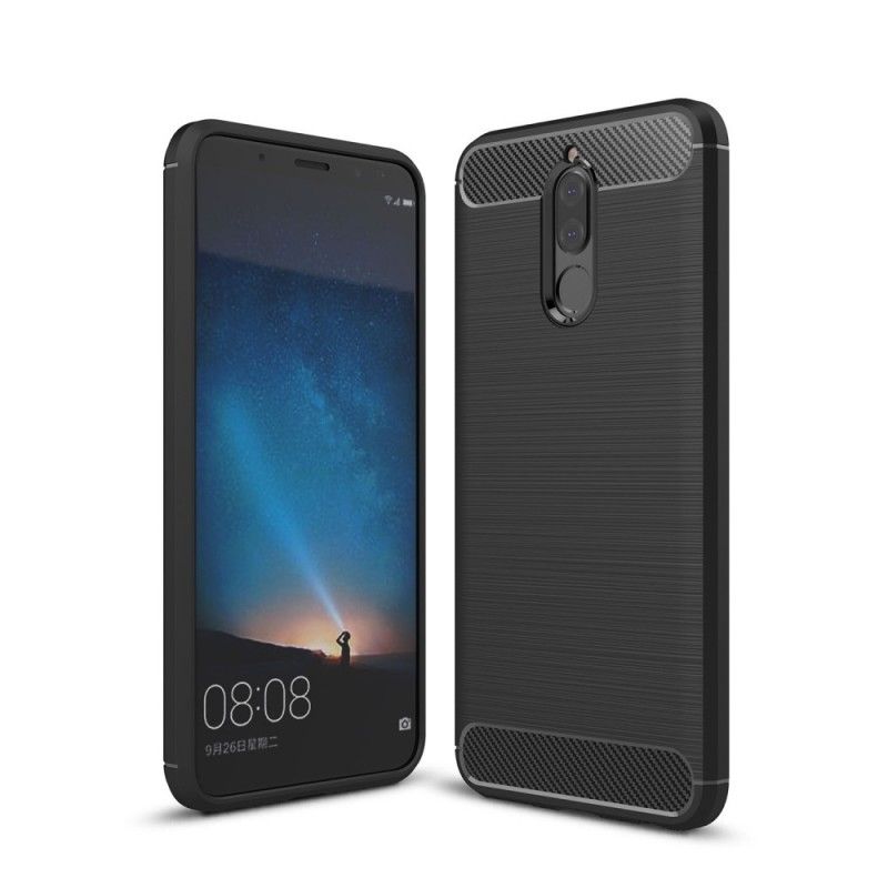 Cover Huawei Mate 10 Lite Sort Mobilcover Børstet Kulfiber