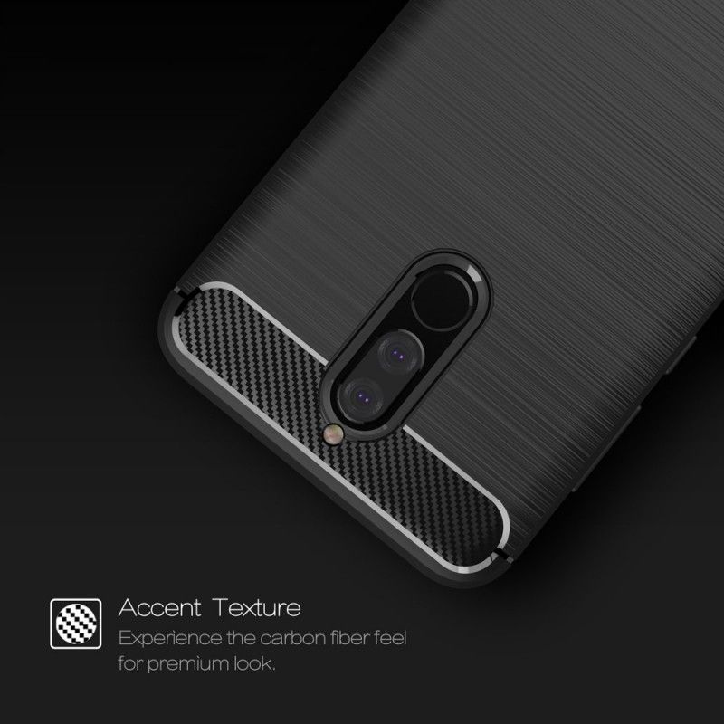 Cover Huawei Mate 10 Lite Sort Mobilcover Børstet Kulfiber