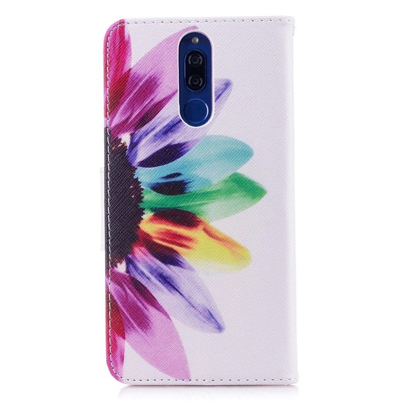 Flip Cover Læder Huawei Mate 10 Lite Akvarelblomst