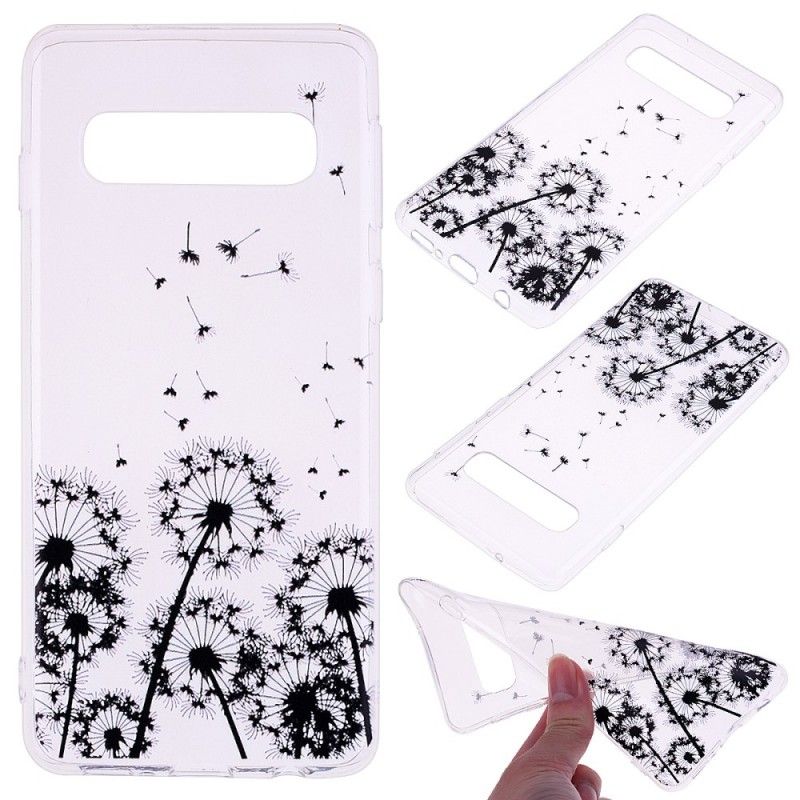 Cover for Samsung Galaxy S10 Gennemsigtige Sorte Mælkebøtter