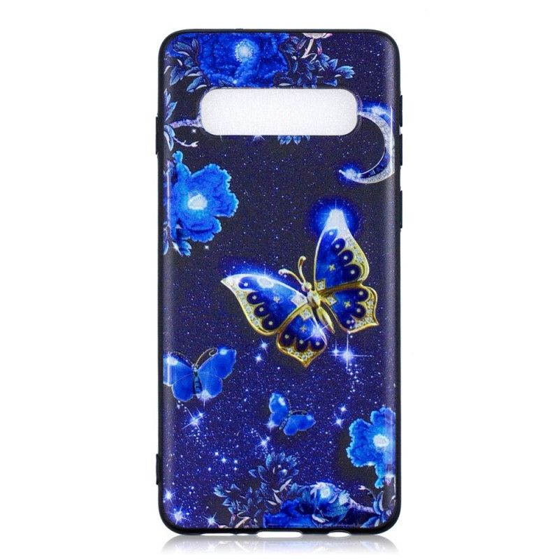 Cover for Samsung Galaxy S10 Gylden Sommerfugl