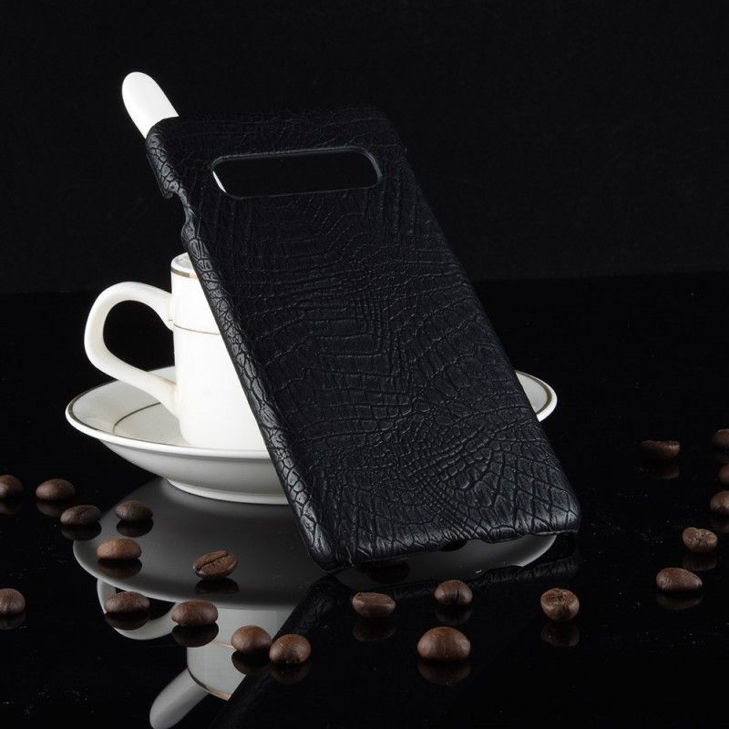 Cover for Samsung Galaxy S10 Sort Krokodillehudeffekt