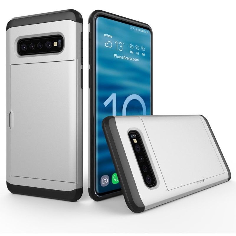 Cover for Samsung Galaxy S10 Sort Stiv Prangende Kortholder