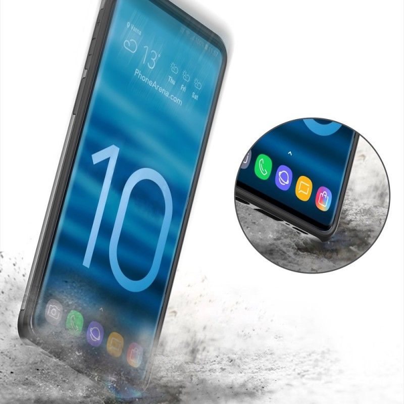 Cover for Samsung Galaxy S10 Sort Stiv Prangende Kortholder