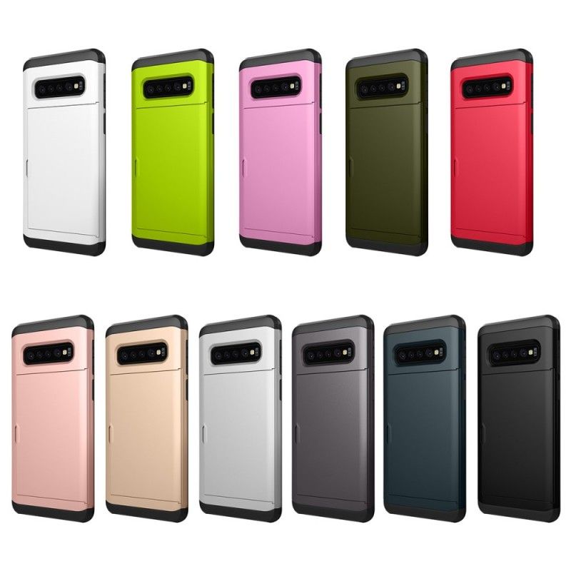 Cover for Samsung Galaxy S10 Sort Stiv Prangende Kortholder