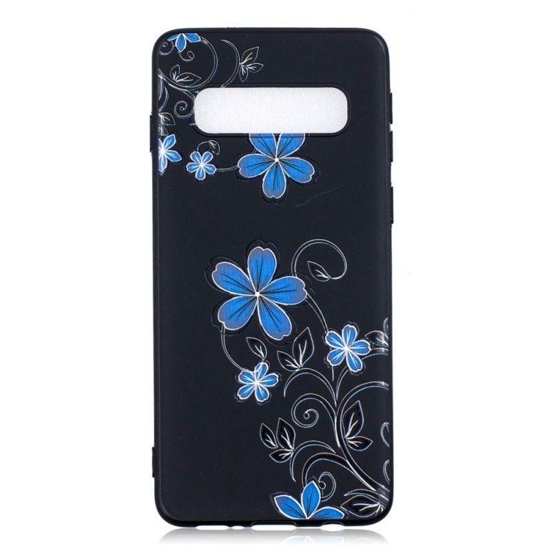 Cover Samsung Galaxy S10 Blå Blomster