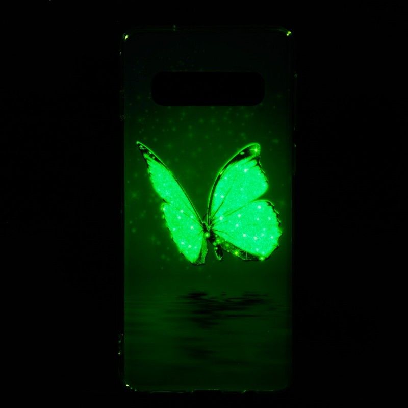 Cover Samsung Galaxy S10 Fluorescerende Blå Sommerfugl Original