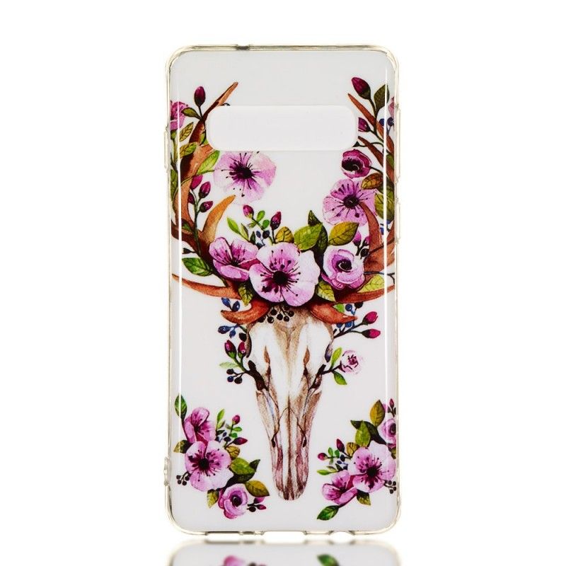 Cover Samsung Galaxy S10 Fluorescerende Blomstrende Elg