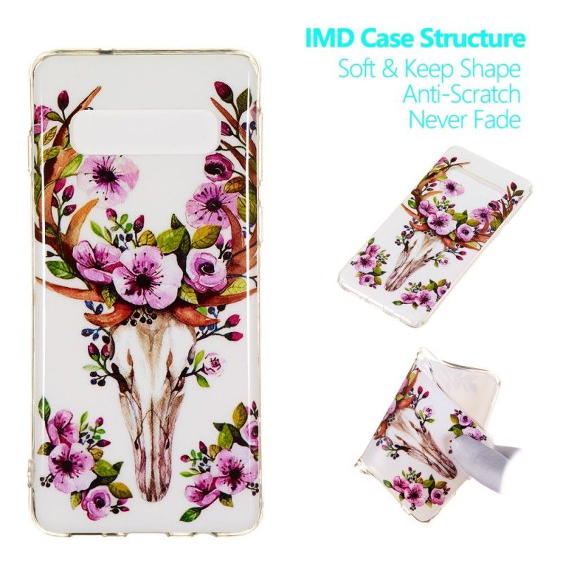 Cover Samsung Galaxy S10 Fluorescerende Blomstrende Elg