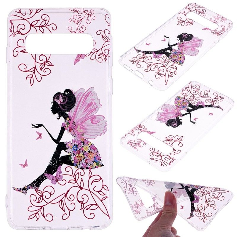 Cover Samsung Galaxy S10 Gennemsigtig Blomsterfe Beskyttelse