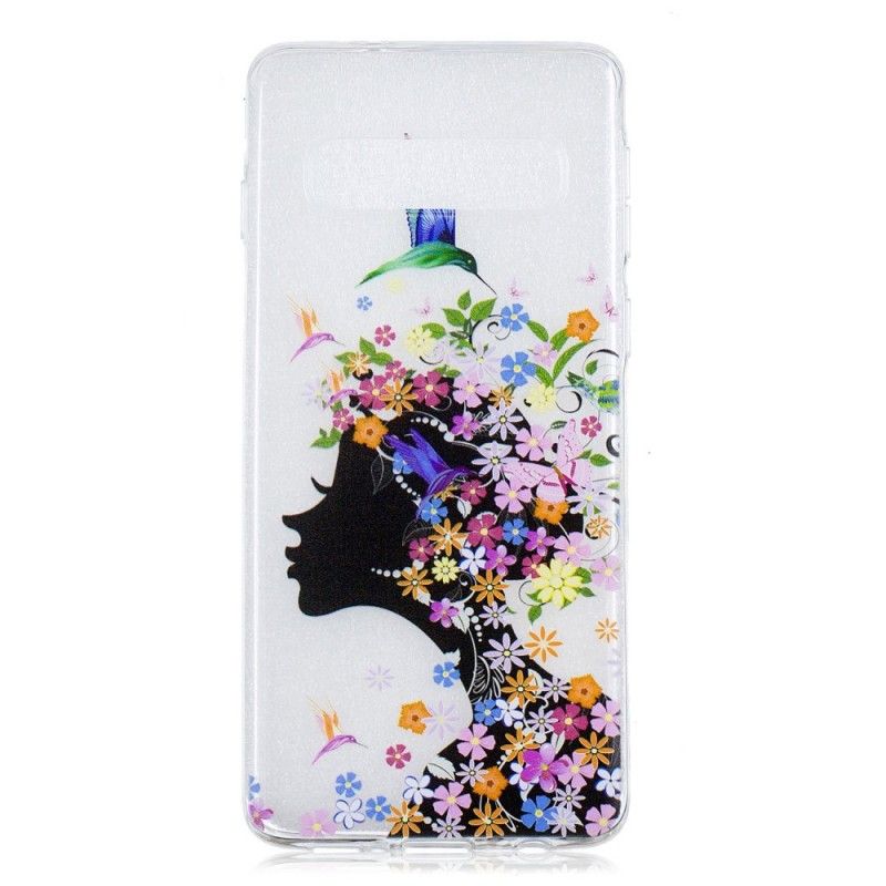 Cover Samsung Galaxy S10 Gennemsigtig Blomsterpige